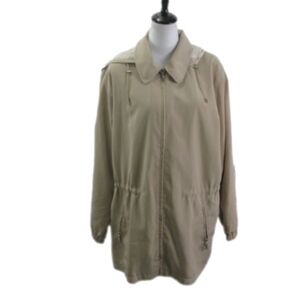 GALLERY Woman Beige Spring/Fall Hooded 3/4 Length Jacket Size 1X